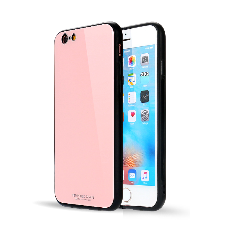 iPHONE 8 / 7 Tempered Glass Hybrid Case Cover (Pink)